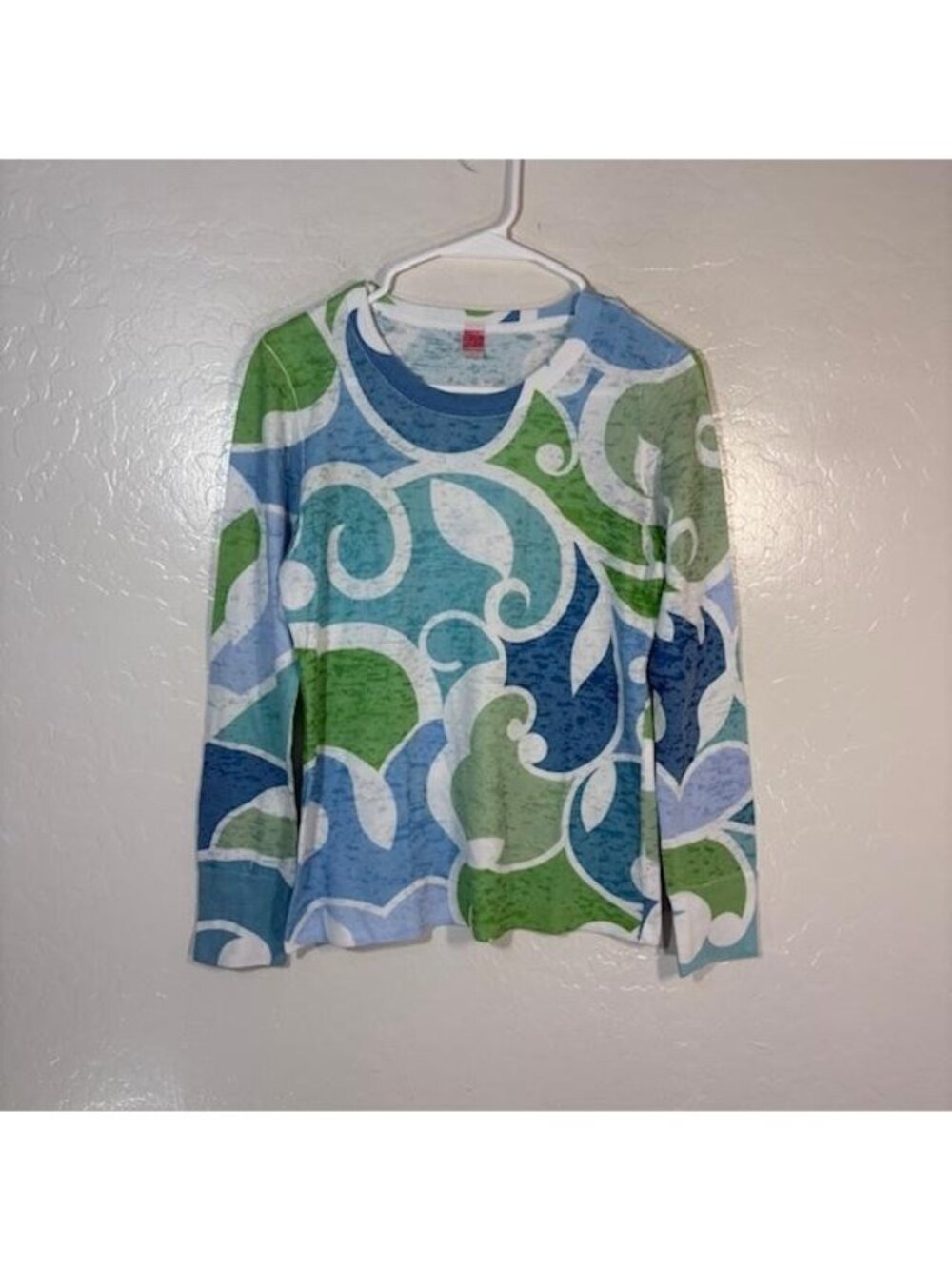Before+Again Shirt Womens Small Multicolor Floral Crew Neck Long Sleeve Top